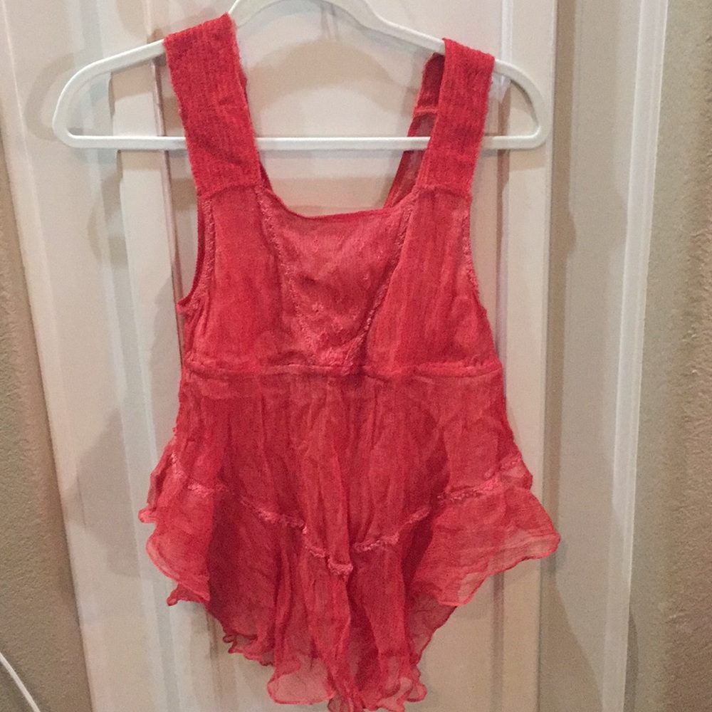 Dark orange/rust color shear tank top M